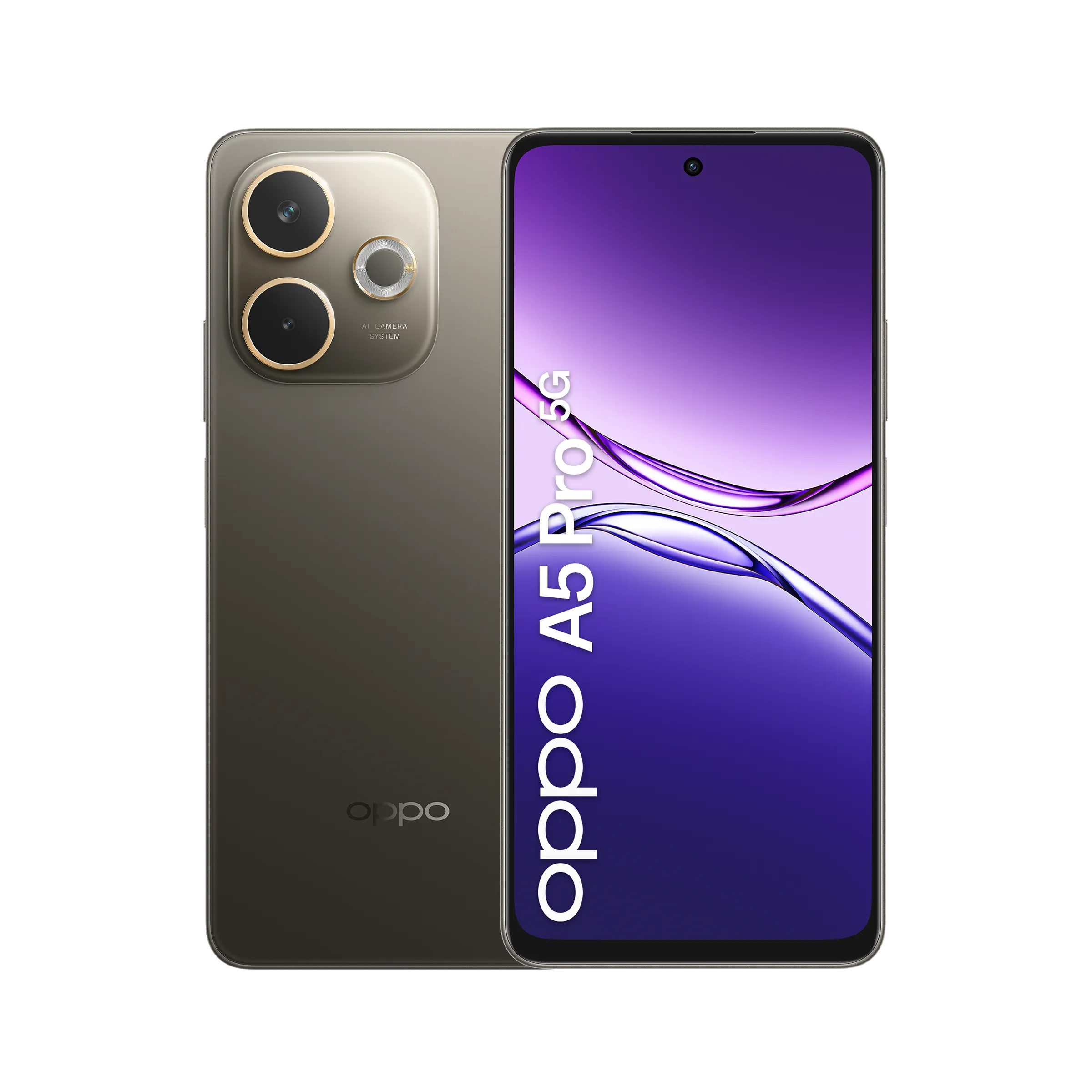 Vista frontale OPPO A5 Pro 5G Black Brown