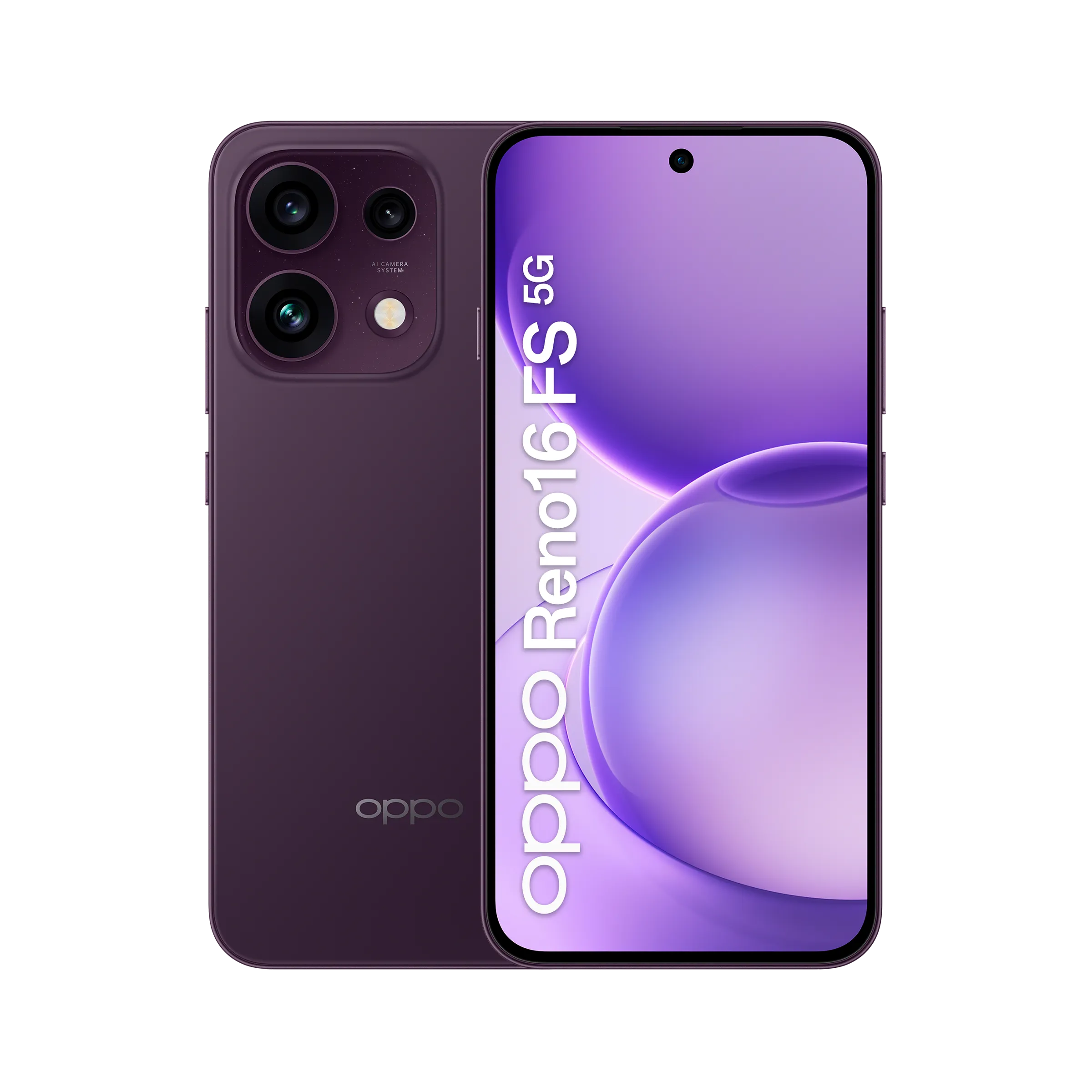 Immagine prodotto fronte retro OPPO Reno16 FS 5G Purple Black