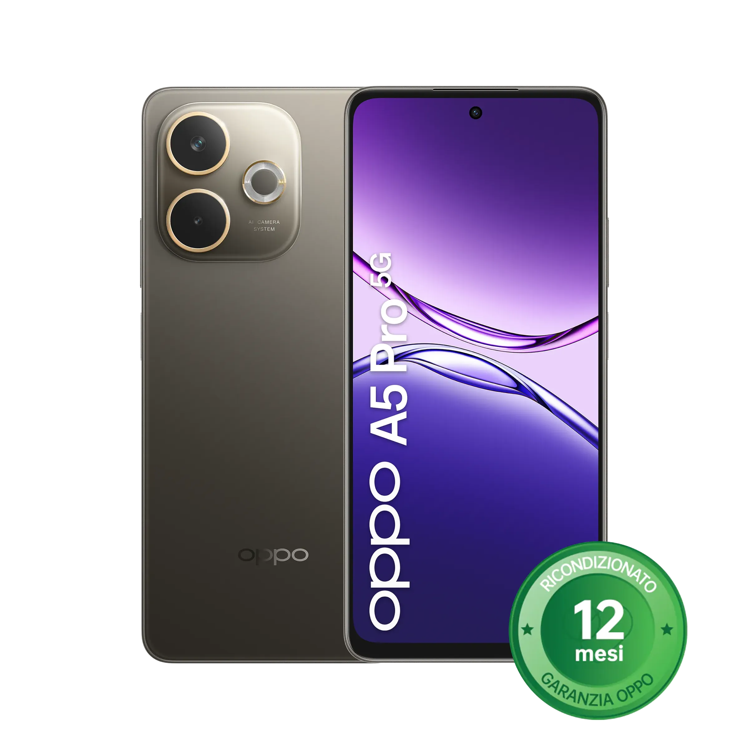 Vista frontale OPPO A5 Pro 5G Black Brown